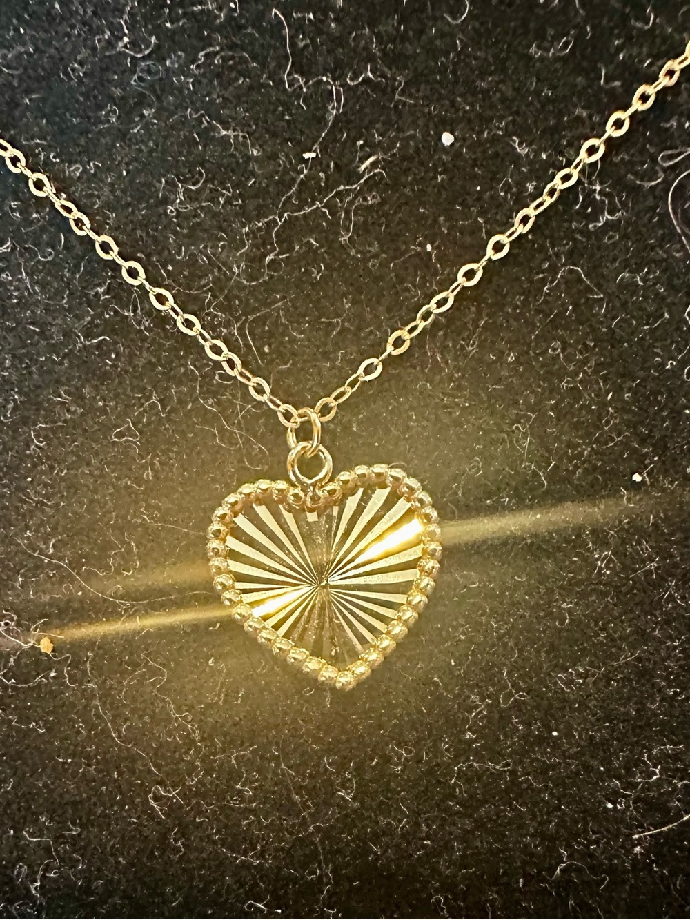 New 14K Solid Gold Necklace Solid real 14K gold heart love necklace diamond cut